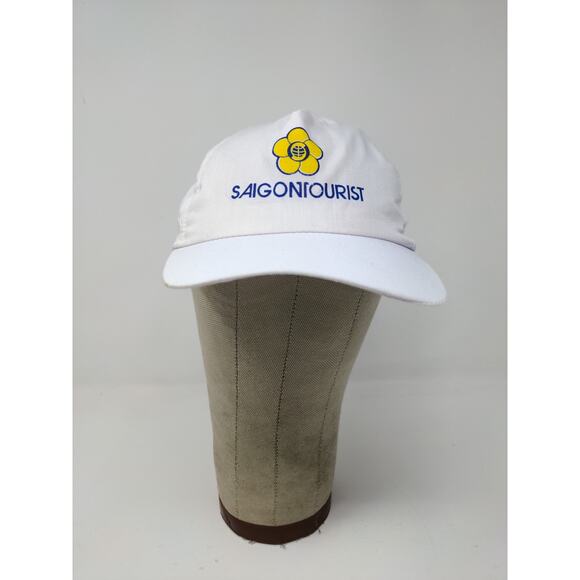 Saigon Tourist Vietnam Strapback Hat White Graphic Logo Flower - Picture 2 of 9